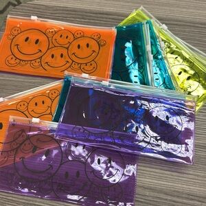 Neon Pencil Case Bundle Emoji Smile 12 total NEW Happy Face multiple colors